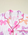 Stripe Bow Shirt and Pants Pajama Set