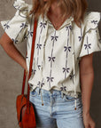 Maisie Bow Bubble Sleeve Blouse