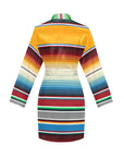 Mustard Serape Women's Belted Satin Feel Dressing Lounge Robe