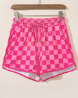 Checkered Drawstring Casual Shorts