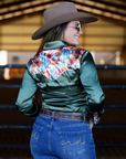OLIVE SIERRA SATIN PERFORMANCE RODEO SHIRT