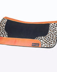Hilason Western Wool Felt Horse Saddle Pad With Cheetah Print Leather