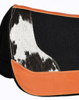 Hilason Western Wool Felt Horse Saddle Pad Cowhide Hair On Leather