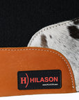Hilason Western Wool Felt Horse Saddle Pad Cowhide Hair On Leather