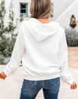 Magnolia Cable Lattice Texture Kangaroo Pocket Hoodie