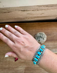Cuff - Sterling silver Cuff Bracelet with Kingman turquoise