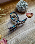 Smaller Pearls hair clips - turquoise and faux pearls