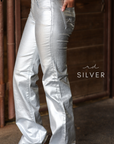 SIGNATURE TROUSER- SILVER METALLIC