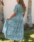 Aila Boho Holiday Ruffle Tiered Maxi Dress