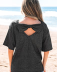 Kathryn Bow Decor Glittery Short Sleeve Top