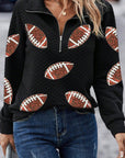 Sequin Football Quarter Zip