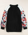 Bailey Patchwork Long Sleeve Ribbed Blouse