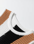 Colorblock Stripe Sleeveless Sweater Top