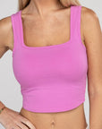 Cotton Square Neck Cropped Cami Top
