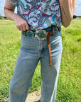 Turquoise Concho Belt – Sterling Silver – Native Made DM – One of a Kind