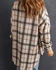 Plaid Side Slit Oversized Shacket