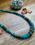23 inch graduated turquoise necklace tri-color