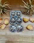hree-Tier Concho Statement Earrings – Sterling Silver, Native Made by Leander & Rhonda Largo