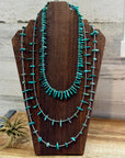 18 inch AMERICAN turquoise with 3 mm sterling silver pearls