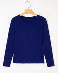 Solid Asymmetric Seam Long Sleeve Top