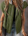 Harlow Quilted Hooded Zip Up Puffer Vest