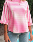 Stripe Bow Back Cutout Tee