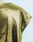 Gold High Waisted Skirt & Top Two Pieces Set