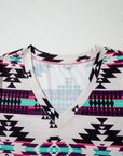 Western Aztec T-Shirt Maxi Dress