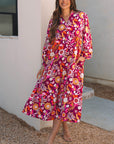 Alina Collared Tiered Long Dress