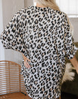 Leopard 3/4 Sleeve Buttoned Shirt