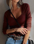 Cora Square Neck Ribbed Fit Long Sleeve Top