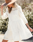 Whitley Floral Lace Patchwork Tiered Mini Dress