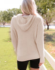 Joelle Waffle Knit Buttons Hooded Sweater