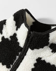 Checker Sherpa Collared Zip Up Vest