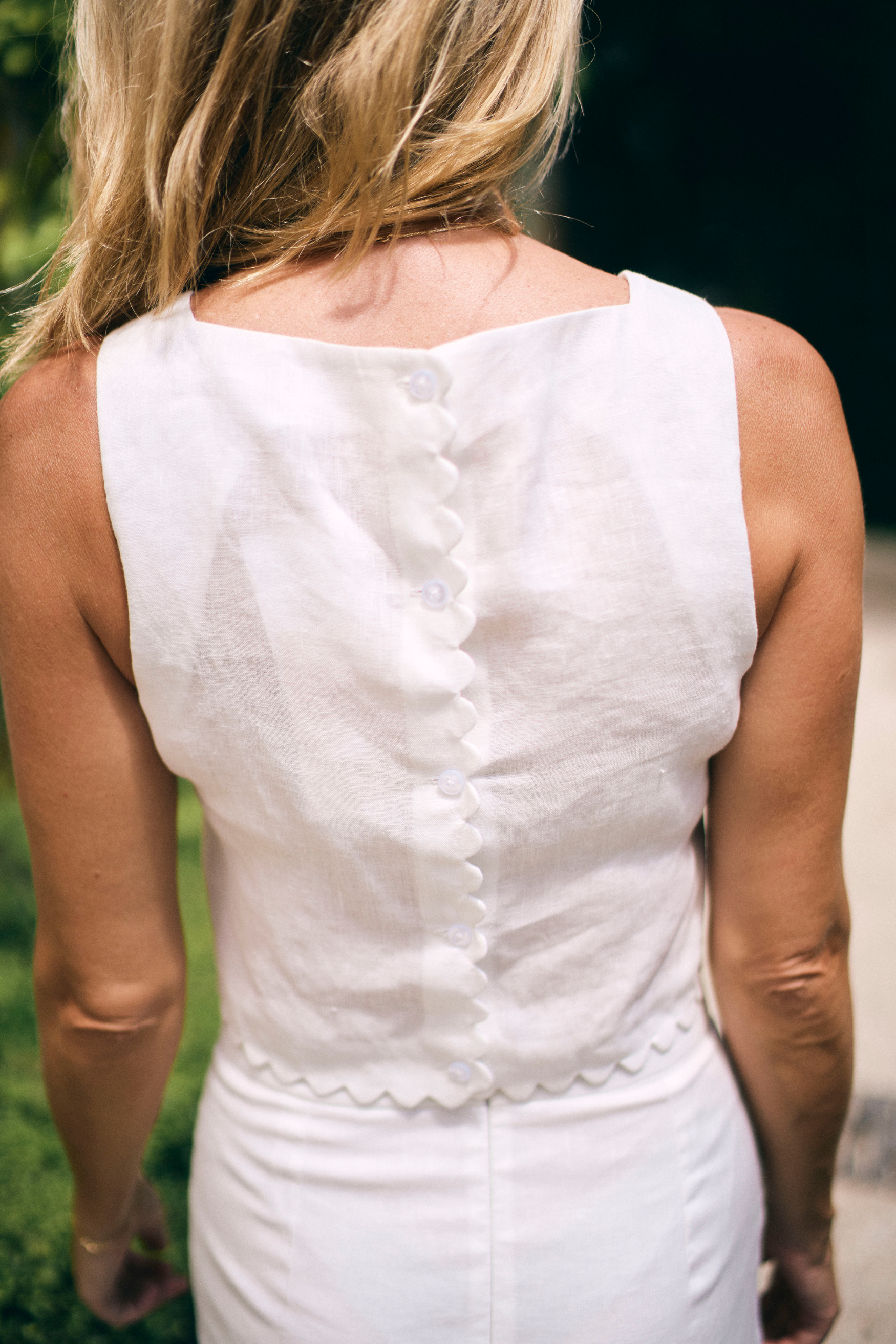 MASON'S DAUGHTER | Ella Scallop Top, White Linen