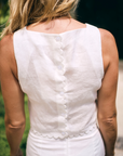 MASON'S DAUGHTER | Ella Scallop Top, White Linen