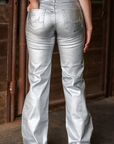 SIGNATURE TROUSER- SILVER METALLIC