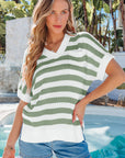 Georgia Stripe Short Sleeve Sweater