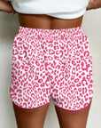 Leopard Contrast Trim Drawstring Shorts