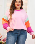 Harlow Plus Size Patchwork Long Sleeve Top