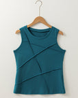 Solid Crisscross Stitching Tank Top