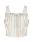 MASON'S DAUGHTER | Sophia Top, Brown & Ivory Dobby Striped