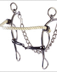 Hilason Western Horse Mouth Stainless Steel Ring Combo Snaffle Hackamore Bit