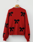 Eleanor Bow Pattern Loose Sweater