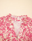Boho Ruffle Sleeve Buttoned Blouse