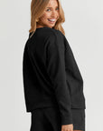Adalyn Textured Long Sleeve Top and Drawstring Shorts Set