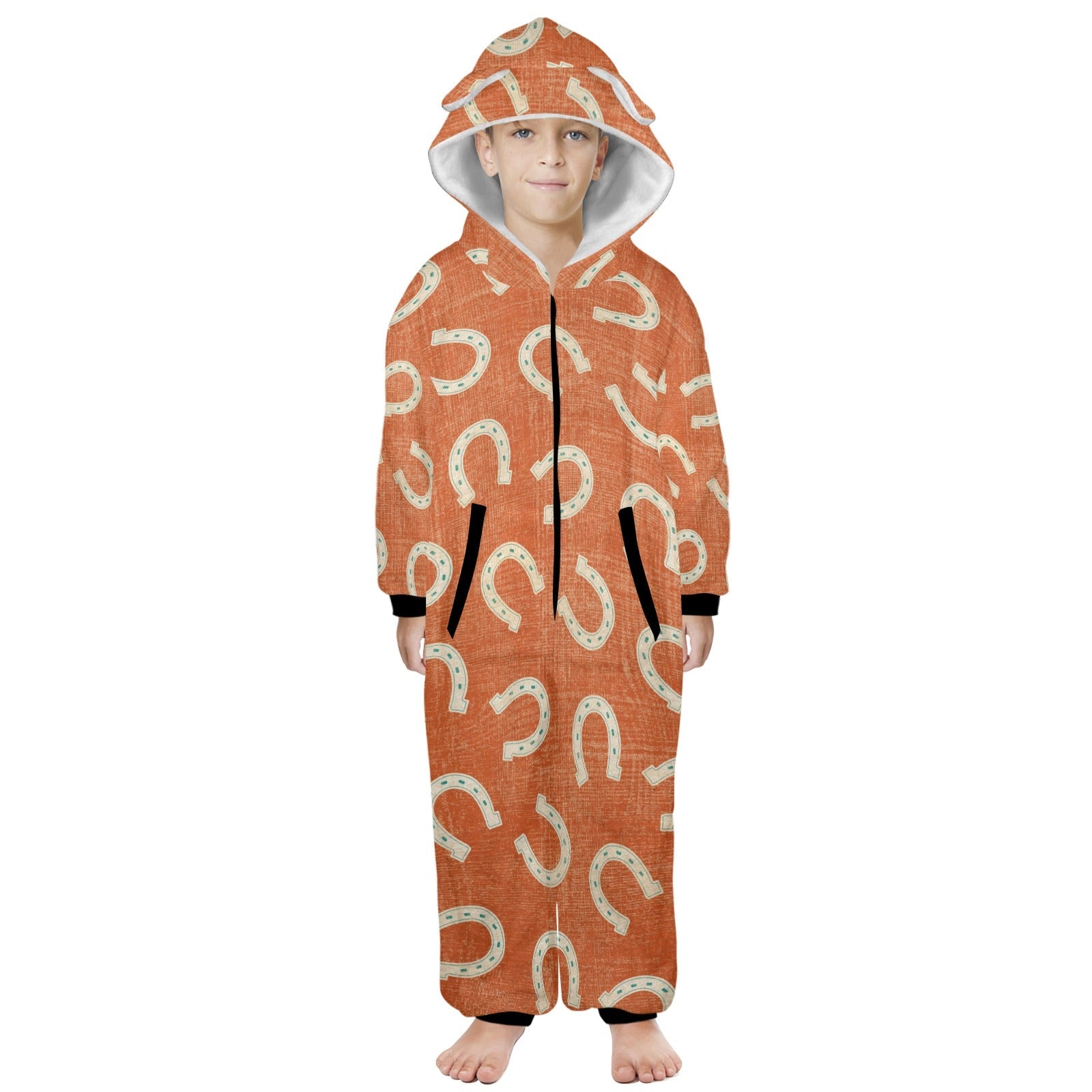 Rodeo Horseshoe Big Kid Onesie Hooded Pajamas