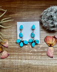 Big Dangle Earrings - Kingman Turquoise & Sterling Silver