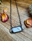 Bar Necklace - White Buffalo & Sterling Silver option 4