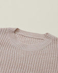 Cable Knit Drop Shoulder Sweater